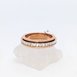 Luminora Elevate Ring Roségoud - Fidget Ring Diamanten - Anxiety Ring - Stress Ring - Anti Stress Ring - Spinner Ring - Spinning Ring - Draai Ring - Maat 55 | ⌀ 17.4 - Wellness Sieraden