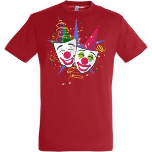 T-shirt kinderen Carnaval Masker | Carnaval | Carnavalskleding Kinderen Baby | Rood | maat 152