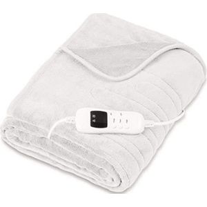 Zacht XXL warmtedeken 200 x 180 cm crèmekleurig | elektrische deken met automatische uitschakeling | deken voor dagelijks gebruik | timerfunctie | 9 temperatuurinstellingen | wasbaar tot 40°C | digitaal display
