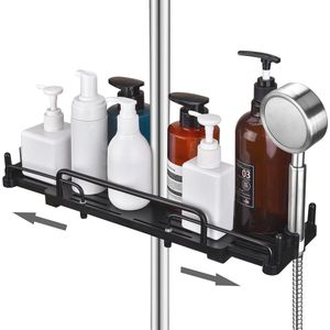 Doucherack zonder boren - Telescopisch en ruimtebesparend, 32-48 cm - Badkamer organizer voor douchestangen 18-25 mm