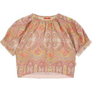 Bloei short sleeve blouse 05 AOP Ovation paisley cotton silk Beige: 104/4yr