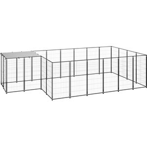 The Living Store Hondenkennel - veelzijdig - grote kooi - Afmeting- 440x220x110cm - Ken- waterbestendig dak