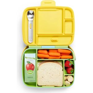 5-vakken lunchbox voor baby's en peuters - roestvrijstalen bestek - ideaal voor snacks thuis of onderweg