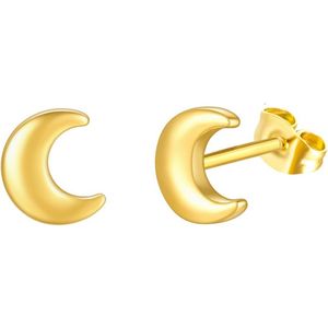 Oorbellen Maan - RVS - 5 mm - Goudkleurig