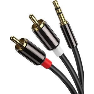 Jack naar Tulp Kabel - 1.5 Meter - Jack 3.5mm naar Tulp Kabel - RCA Kabel - Audio AUX Kabel - Subwooferkabel - Speakerkabel - Subwoofer - Speaker