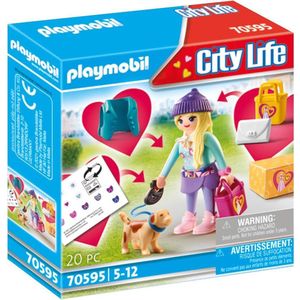 PLAYMOBIL City Life Modemeisje met hond - 70595