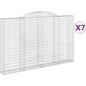 vidaXL - Schanskorven - 7 - st - gewelfd - 300x30x180/200 - cm - ijzer