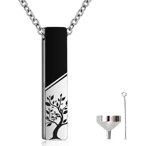 Luxe Ashanger - met Ketting (55 cm) - Voor As, Haren of Parfum - Assieraad - As Ketting - Gedenksieraad - Urn - As hanger - Incl. As vuller en Opbergzakje - Wishes Tree