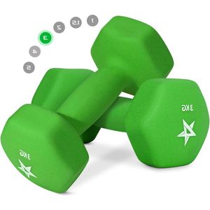 Neopreen Dumbbell Pair 3KG Hand Gewicht Krachttraining voor Thuis Gym Fitness - 3KG Groen met Gratis Verzending dumbbell set