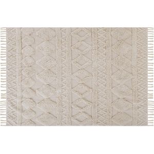 DIDIM - Laagpolig vloerkleed - Beige - 160 x 230 cm - Katoen