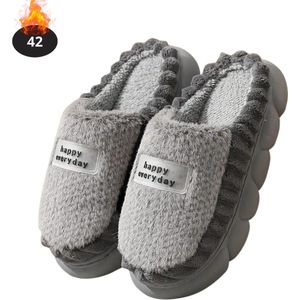 Bovista Warme Pantoffels - Sloffen - Slippers - Dames - Heren - Pluche - Maat 38 - Grijs