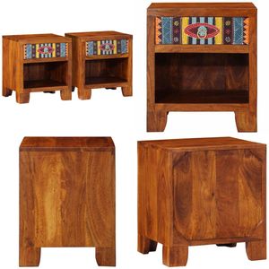 vidaXL Nachtkastje 2 st 40x35x45 cm massief acaciahout - Nachtkastje - Nachtkastjes - Bijzettafel - Wandkastje