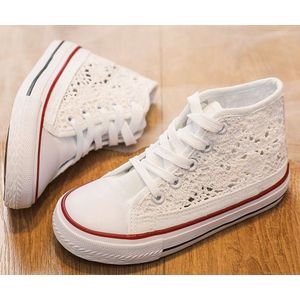 Kinderschoenen | Sneakers | Wit | Kant | Zomer | Lente | Maat 28 | Look a like Converse All Stars | Valt maat groter (maat 29)