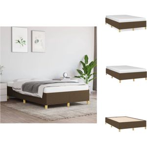 vidaXL Bedframe - Donkerbruin - 203 x 123 x 35 cm - Stof en multiplex - Geschikt voor 120 x 200 cm matras - Bed