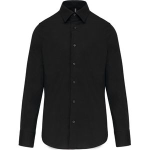 Overhemd Heren XS Kariban Lange mouw Black 97% Katoen, 3% Elasthan