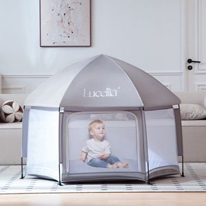 Lucellia® Grondbox baby - Pop up - Inklapbare Box – Playpen Baby – Babypark – Kinderbox – Baby Box – Speelbox voor Binnen & Buiten – Met Zonnescherm – Lichtgewicht – Veilig en Opvouwbaar – Ideaal voor Strand & Vakantie