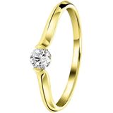 Lucardi Dames Ring lab grown diamant 0,20ct - Ring - Cadeau - Moederdag - 14 Karaat Goud