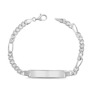 Juwelier Emo - Graveerarmband Gourmette schakel plaat 8.3 mm - 21 cm - Zilver 925