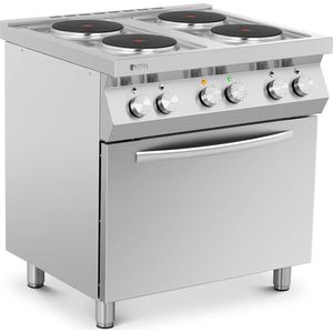 Royal Catering Elektrische kookplaat - 13.400 W - 4 branders - met heteluchtoven