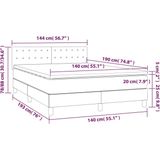 vidaXL - Boxspring - met - matras - kunstleer - zwart - 140x190 - cm