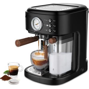 Arvona 3 in 1 Koffiemachine - Koffiezetapparaat - Koffie Apparaat - Pistonmachine - Melkopschuimer - Voor De Beste Koffie