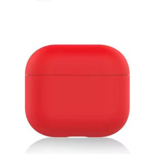 CHPN - AirPods hoesje - Hoesje geschikt voor AirPods 3 - Siliconen Beschermhoesje - Airpodshoesje - Geschikt voor Apple AirPods 3 - Rood