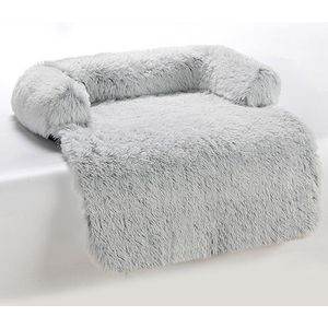 Topmast Hondenmat Comfy - Hondenmand Donut - Hondenbed - Hondendeken Bank - 90 x 80 cm - Grijs - Dierenkussen voor hond of kat