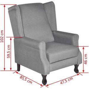 vidaXL Fauteuil - Grijs - Comfortabel en Stijlvol Fauteuil - Relaxfauteuil - Loungestoel - Leesstoeltje - Ergonomische Stoel