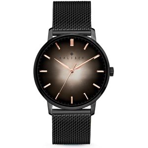 Kaliber 7KW 00009 Stalen Horloge met Mesh Band - Ø40 mm - Zwart / Rosékleurig