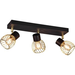 LED Plafondspot - Plafondverlichting - Torna Ordan - E14 Fitting - 3-lichts - Zwart/Goud