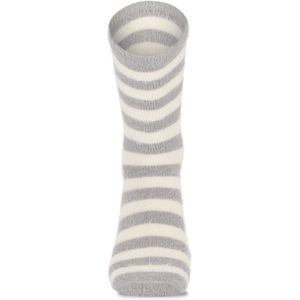 Basset 2-pak - Fluffy fleece sokken - Stippel en streep - 40 - Beige