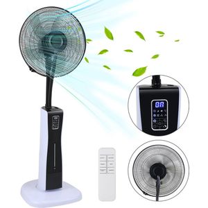 Ventilator Met Waternevel - Statiefventilator met Mist Functie 75W - Ventilator staand Waaier - Mist Ventilator - 3 snelheden - Afstandsbediening en Timerfunctie