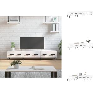 vidaXL trendy televisiekast - hoogglans wit - 150 x 36 x 30 cm - bewerkt hout en ijzer - Kast