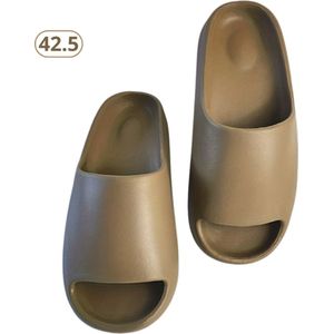 Livano Comfortabele Slippers - Badslippers - Teenslippers - Anti-Slip Slides - Flip Flops - Stevig Voetbed - Bruin - Maat 42.5