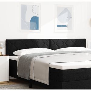 vidaXL - Hoofdbord - Diamant - Blokken - Ontwerp - Zwart - 200 - cm - Stof