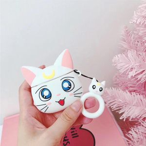 Cartoon Silicone Case voor Apple Airpods Pro - White luna cat