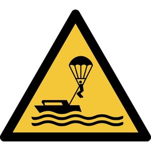 Pictogram bordje Waarschuwing: parasailing | 150 * 133 mm - verpakt per 2 stuks