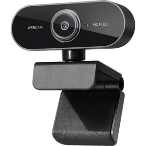 New Age Devi - Full HD Webcam - 1080p - Microfoon - USB - Zwart -Webcam voor PC Laptop - USB - Eenvoudige installatie - Autofocus - Web-camera - 360 Draaibaar - Vergaderen - Werk Thuis - School - Windows Mac