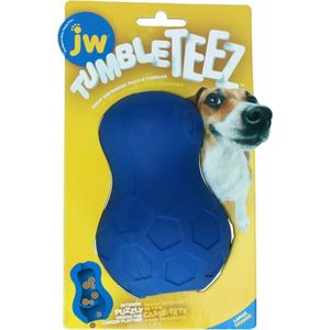 JW Tumble Teez - Stuiterend hondenspeelgoed - Rubber - Large - Blauw - ø 14 cm