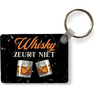 Sleutelhanger - Whisky - Glazen - Quote - Uitdeelcadeautjes - Plastic - Vaderdag cadeau - Geschenk - Cadeautje voor hem - Tip - Mannen