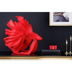 Design decoratief figuur vechtende vis CROWNTAIL 65cm rood Betta vissculptuur - 43177