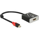 DeLOCK premium Mini DisplayPort naar HDMI actieve adapter - DP 1.2 / HDMI 2.0 (4K 60Hz) / zwart - 0,20 meter