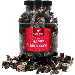 Côte d'Or Chokotoff chocolade met opschrift ""Happy Birthday!"" - chocolade verjaardagscadeau - pure chocolade met toffee - 1600g