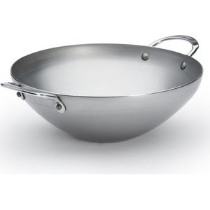 De Buyer Wokpan - met 2 handgrepen - Mineral B Element - ø 28 cm - zonder anti-aanbaklaag