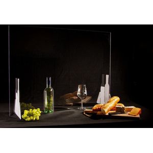 Wijnscherm | Proostscherm | Plexiglas Tafelscherm | Plexiglas scherm | Horecascherm | Restaurantscherm | Horeca scherm | Restaurant scherm | 100 x 74 cm