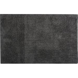 MSV Badkamerkleedje/badmat tapijtje - voor op de vloer - donkergrijs - 40 x 60 cm - polyester/katoen