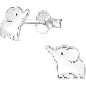 Joy|S - Zilveren olifant oorbellen - 8 mm - massief - oorknoppen - kinderoorbellen