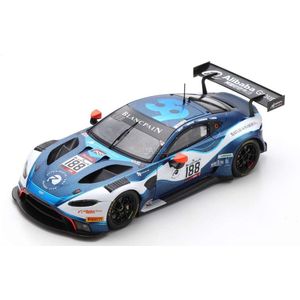 De 1:43 Diecast Modelscar van de Aston Martin Vantage GT3 Team Garage 59 #188 van de 24H Spa van 2019.De rijders waren A. West / C. Harris / C. Goodwin en R. Gunn.Dit model is beperkt door 300 stuks. De maker van dit schaalmodel is Spark.Dit model is