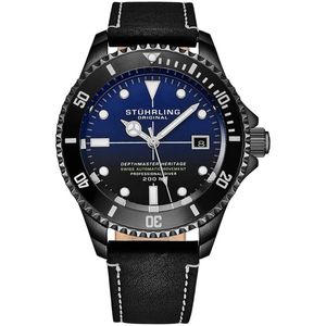 Stührling - Swiss Automatic Depthmaster Heritage 883H 42mm – Horloge Heren – Horloges voor Mannen - Waterdicht 200m – Draaiende Bezel en Lumière Markeringen