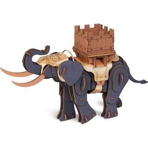 Robotime Warrior Elephant - Houten 3D DIY bouwset - Houten bouwpakket - Knutselen - TWA02